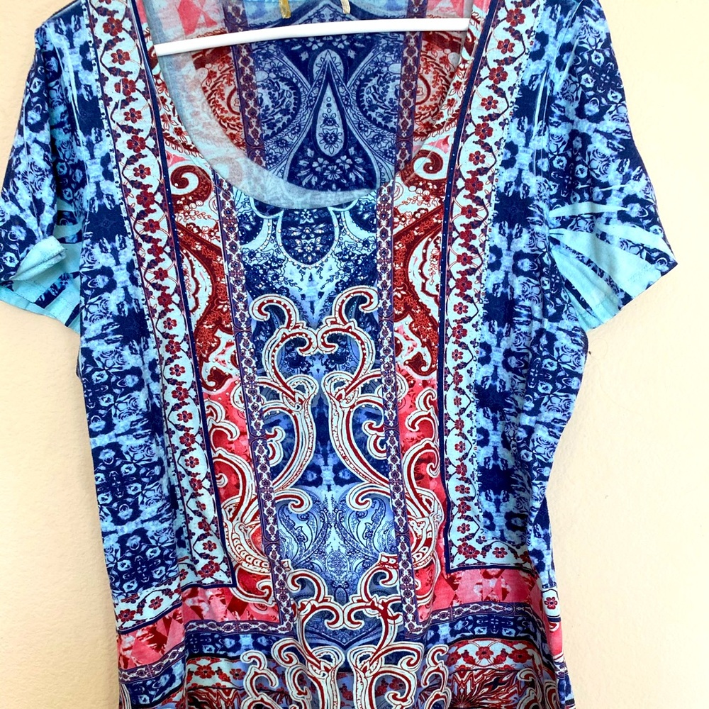 Blue and Red blouse